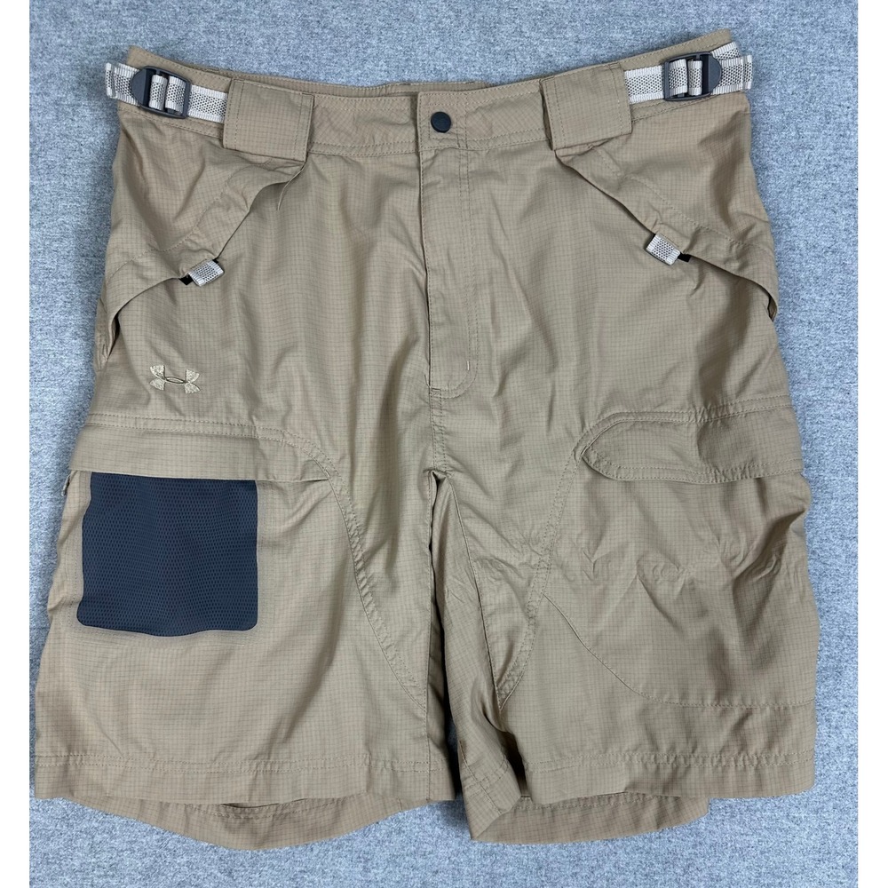 Under Armour Cargo Shorts Mens Large Tan Tactical‎ Ripstop Hiking